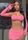 Womens Sexy Strapless Top and Tie Bodycon Mini dress Set
