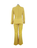 Women Fall Long Sleeve Blazer And Jumpsuit Two Piece