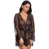 Hot Women's Summer See-Through Sexy Lace Lace Up Women's Midi Dress