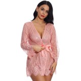Hot Women's Summer See-Through Sexy Lace Lace Up Women's Midi Dress
