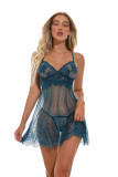 Sexy lingerie suspenders nightdress sexy women's pajamas v-neck lace Low Back underwear