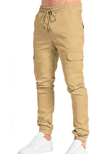 Men's Casual Trousers Slim Fit Casual Solid Color Trousers
