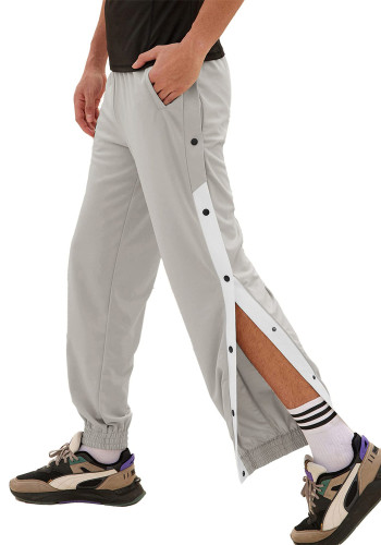 Pantaloni a petto da uomo Pantaloni sportivi elastici larghi Pantaloni lunghi casual con fibbia Pantaloni da allenamento da basket