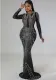 Fashion Autumn Long Dress Beaded Low Back Sexy Evening Dress