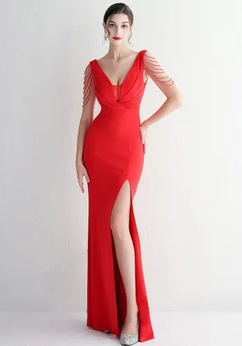 Long Sequins Plus Size Costume Formal Party Evening Dress