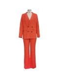 Fall Women Chic Solid Suit And Pants Two Piece