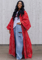 Chic Print Versatile Long Cardigan Loose Jacket