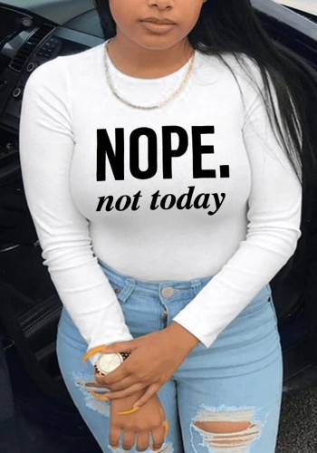 Женская футболка большого размера с круглым вырезом и длинным рукавом с принтом
