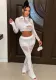Fall/Winter Women'S New Fashion Trendy Sexy Hollow Ripped Long Sleeve Slim Knitting Two Piece Pants Set