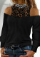 Women Long Sleeve Loose Round Neck Casual Loose Shiny T-Shirt