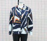 Autumn And Winter Printed Loose Shirt Tops