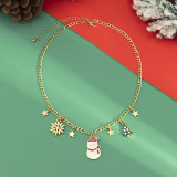 Jewelry Creative Simple Snowman Christmas Tree Pendant Necklace Wild Imitation Pearl Star Moon Elk Necklace