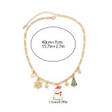 Jewelry Creative Simple Snowman Christmas Tree Pendant Necklace Wild Imitation Pearl Star Moon Elk Necklace