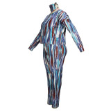 Plus Size Loose Fashion Casual Tie Dye Print Two Piece Pants Set With Face Mask