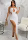 Women's Irregular Slit Maxi Sexy Low Back Cutout Dress