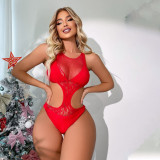 erotic bodysuit lingerie Night Club Christmas outfit temptation red one-piece Lingerie
