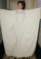 Fall Chic Trend Party Bat Version Cozy Women Long Dress