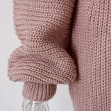 Fall/Winter Women's Long Sleeve Off Shoulder Casual Loose knitting Sweater Dress