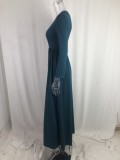 Women Elegant V-Neck Ruffle Dress