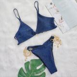 Bikini Chain Pearl Shell Lace-Up Women's Swimsuit