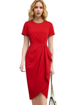 Damen Boutique Chic Elegant Rundhals Mode Karriere Figurbetontes Kleid