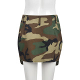 Sexy Women'S Fall Camouflage Zip Pocket Street Fashion Skirt