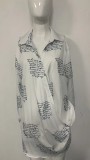 Women Sexy Fashion Print Long Sleeve Shirt