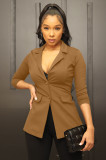 Fashion Women'S Solid Color Slim Fit Blazer Jacket