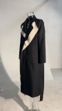 Women Vintage Long Blazer Trench Coat
