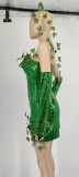 Cosplayer Sequin Green Dress with Gloves