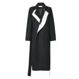 Women Vintage Long Blazer Trench Coat