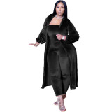 Women Casual Solid Jumpsuit and Robe Two Piece