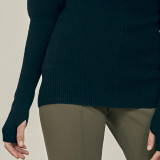 Women Ribbed Slim Sweater