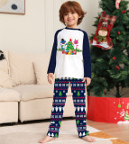Christmas Tree Cartoon Print  Raglan Sleeve Round Neck Family Pajama Two Piece