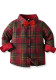 Boys plaid long-sleeved shirt small children's baby spring and autumn Formal Shirt with Bowknot