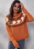 Halloween ghost retro polka dot long sleeve knitting sweater women's loose autumn and winter women's clothing