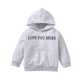 Boys Hooded Hoodies Spring Autumn Children's Autumn Clothes Baby Grey Tops Long Sleeves Children's Clothing