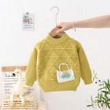 kids children's sweater autumn and winter girls diamond flower basket Pullover Knitting Top
