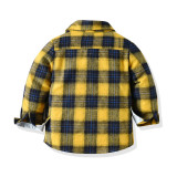 Boys' long-sleeved plaid shirt small and medium-sized children's baby spring and autumn go out formal top