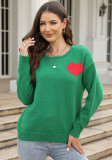Autumn Winter Sweater Heart Print Sweater Valentine's Day knitting Shirt Pullover Festive Sweater