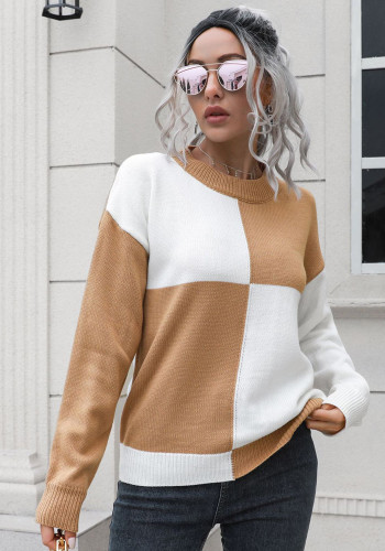 suéter xadrez feminino solto outono e inverno blusa de tricô manga longa