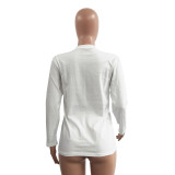 Women Cotton Print Long Sleeve T-Shirt