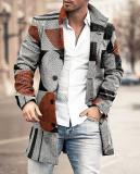 Fall/Winter Men's Wool Stand Collar Maxi Casual Coat