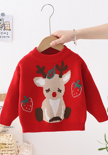 Детский осенне-зимний детский Рождественский свитер для мальчиков и девочек, Рождественский мультяшный вязаный топ