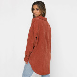 Autumn And Winter Women'S Solid Color Coat Women'S Long Sleeve Shirt