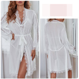 Women'S Mesh See-Through Lace Robe Sexy Pajamas Women'S Sexy Nightgown