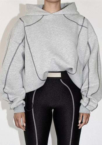 Fall Women'S Casual Sport Loose Cropped Hoodies