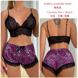 Sexy Lace Strap Bra Shorts Lingerie two piece set Ladies Temptation Pajamas