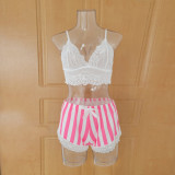 Sexy Lace Strap Bra Shorts Lingerie two piece set Ladies Temptation Pajamas
