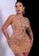 Women'S Fashion V-Neck Bow Sequins Bodycon Party Dress